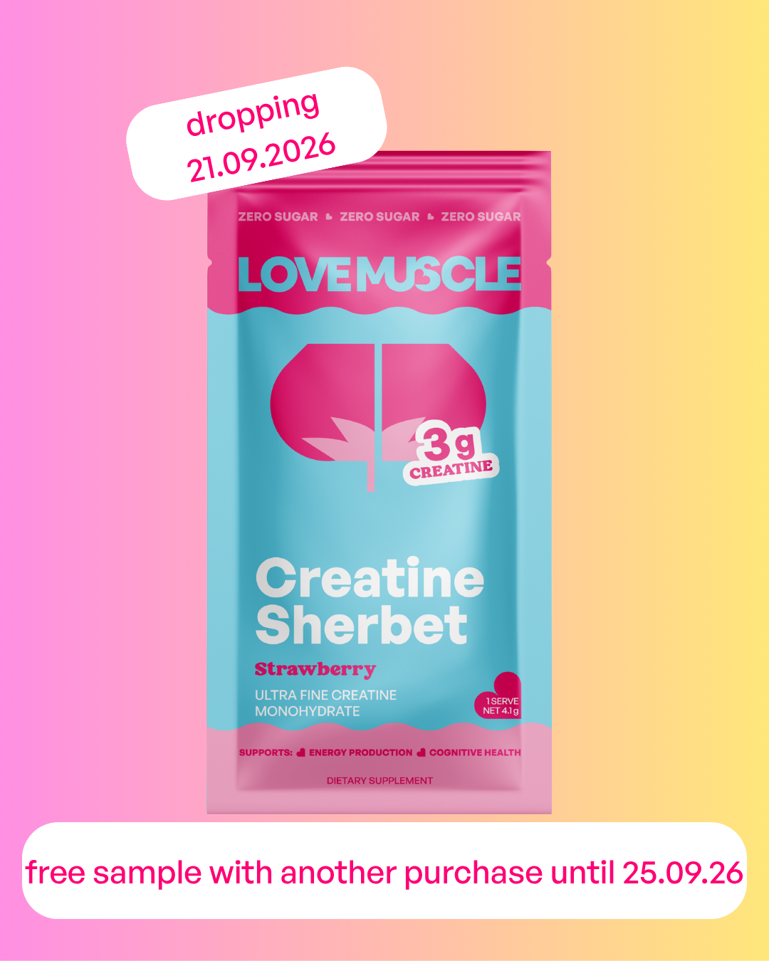 Creatine Sherbet | Sour Strawberry