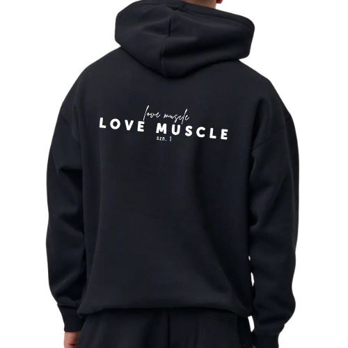 Mens Black Muscle Hoodie